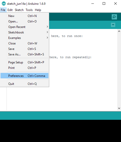 เข้าเมนู File >> Preferences